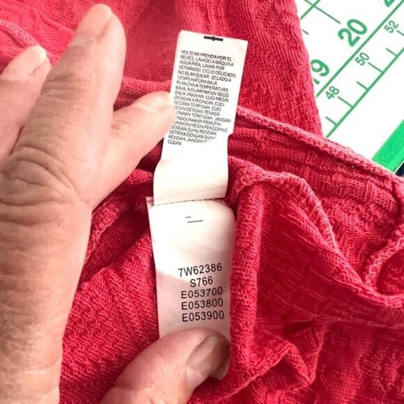 Lucky Brand Red Textured Long Sleeve Top Womens M - Picture 5 of 8